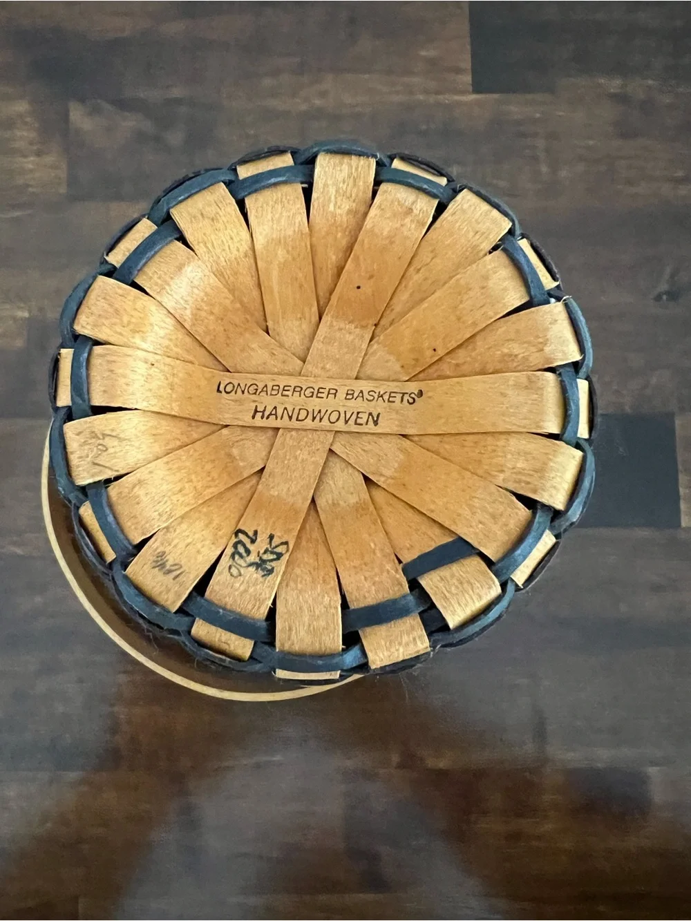 Longaberger JW Collection Miniature Bankers Waste Basket, 2001